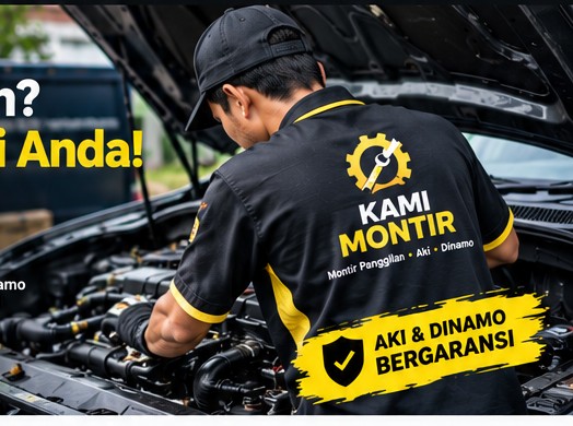 Montir Kami Montir sedang memperbaiki kendaraan